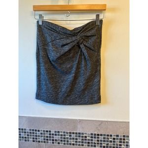 IRO Cotton Wool Blend Gray Melange Knitted Pull On Mini Skirt SZ M